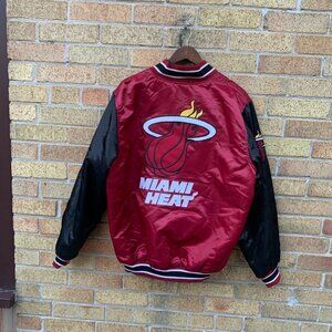 Vintage Reversible Miami Heat Bomber Jacket Large Giii By Carl Banks NBA
